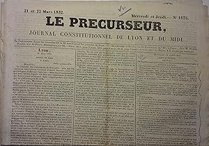 Le précurseur, journal constitutionnel de Lyon et du Midi. N° 1625. 21 et 22 mars 1832.