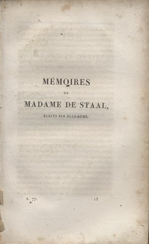 Mémoires de Madame de Staal, écrits par elle-même.