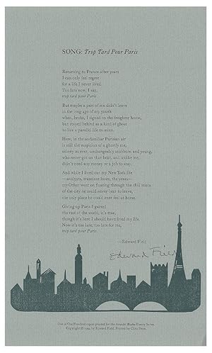 Song: Trop Tard Pour Paris (Arundel Books Poetry Series)