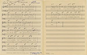 "It's a Howdy Doody World" song manuscript and typed letter signed by composer Edward Kean, circa...
