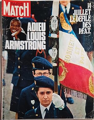 Paris Match N° 1158 : Mort de Louis Armstrong. Le destin de Jérusalem (I). 17 juillet 1971.