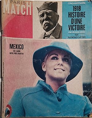 Paris Match N° 1015 : Mexico, Kiki Caron notre porte-drapeau. 1918, histoire d'une victoire, l'îl...