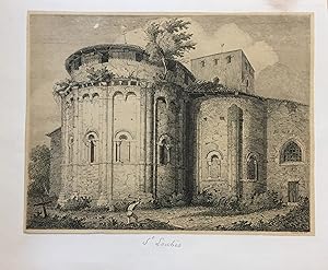 Eau-Forte "Abside de l'église de Saint-Loubès, 1846"