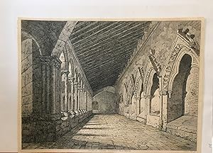 Eau-Forte "Cloitre de l'eglise collégiale de Saint-Emilion, 1845"