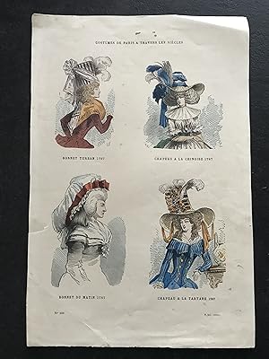 Costumes de Paris a travers les siecles -French women's hats 1787