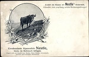 Ansichtskarte / Postkarte Reklame, Nestle Kindermehl, condensierte Alpenmilch