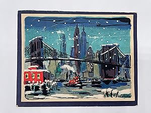 Repurposed Christmas Card, featuring 'Collins' snowscape of New York