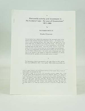 Mercantile Activity and Investment in the Eastern Cape: The Case of Queenstown 1853-1886