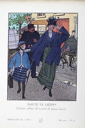 Sais-tu ta leçon ? Costumes tailleur de fantaisie de Jeanne Lanvin (pl.46, La Gazette du Bon ton,...