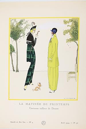 La Matinée de printemps. Costumes tailleur de Doucet (pl.36, La Gazette du Bon ton, 1914 n°4)
