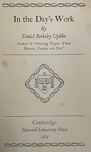 In the Day's Work [FIRST EDITION]