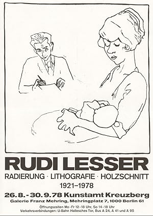 Rudi Lesser. Radierung Lithographie Holzschnitt. 1921 - 1978. Ausstellung in der Galerie Franz Me...