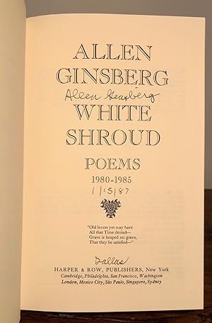 White Shroud Poems 1980-1985