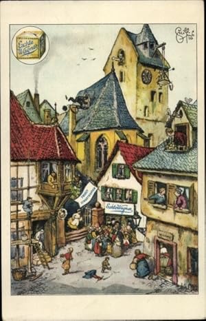 Künstler Ansichtskarte / Postkarte Geilfus, H., Echte Wagner Butter, Reklame
