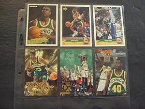 6 Assorted Seattle Supersonics Basketball Cards