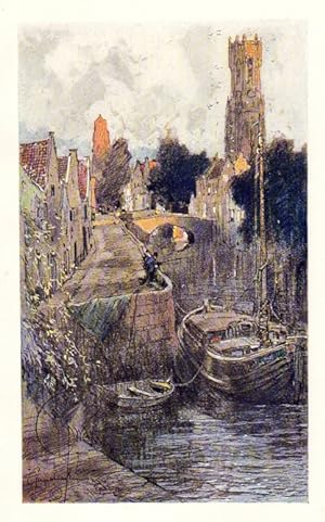 The Belfry of Bruges, Historical Watercolour Print