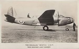 The Douglas Boston Twin Engined Bomber Real Photo Aircraft WW2 Postcard