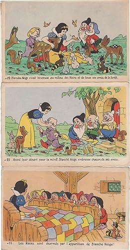 Snow White & The Seven Dwarves French Walt Disney 3x Old Postcard s