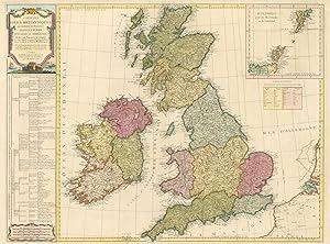 Cartes des Isles Britanniques qui renferment les Royaumes d'Angleterre, d'Ecosse et d'Irelande Di...