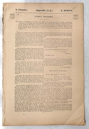 Reports on petitions relating to roads on the Island of Montreal