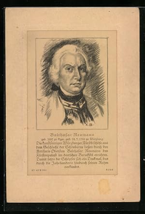 Ansichtskarte Portrait von Balthasar Neumann, 1687-1753, Baumeister