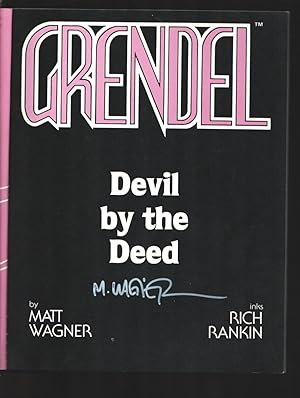 Grendel-Devil By The Deed-Graphic Novel 1986-Comico-Autographed by artist Matt Wagner-Intro by Al...