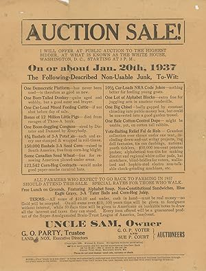 AUCTION / I WILL OFFER FOR SALE TO THE HIGHEST BIDDER, AT THE WHITE HOUSE. WASHINGTON, D. C., at ...
