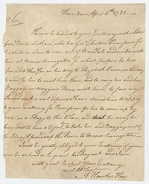 Letter Written to George Washington at Newburgh Seeking Passage for Smallpox Doctor James Latham,...