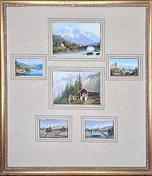 Six 19th century Swiss miniatures vues