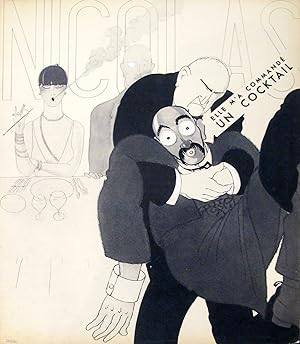 1930s Vintage French Nicolas Art Deco Print, Elle M'a Commandé Un Cocktail (Paul Iribe)