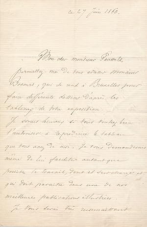 Joseph Nicolas ROBERT-FLEURY lettre autographe signée