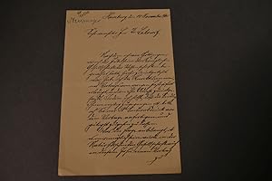 Brief des Geophysikers und Polarforschers Georg von Neumayer (1826-1909) an den Danziger Lehrer u...