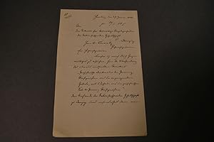 Brief des Geophysikers und Polarforschers Georg von Neumayer (1826-1909) an den Botaniker und Sek...