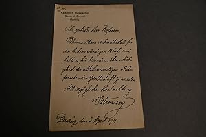 Brief des Kaiserlich Russischen General-Consuls von Orlowsky an den Danziger Lehrer und Botaniker...