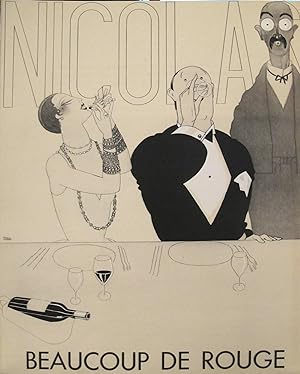 1930s Vintage French Art Deco Print, Nicolas, Beaucoup de Rouge (Paul Iribe)