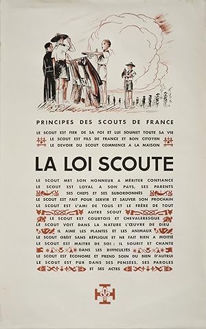 1940's French Poster, La Loi Scoute (The Boy Scouts Rules)