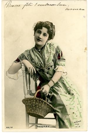 Glitzer Ansichtskarte / Postkarte Schauspielerin Marie Thierry - Reutlinger 86 16