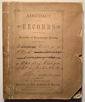 [John A. Sutter] Autograph Title Search Two Sacramento City Lots--1889