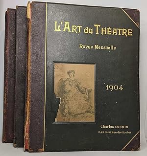 Lot de 3 recueils de "L'art du théâtre revue mensuelle ": année 1901 n°3 à 12 / année 1904 n° 39-...