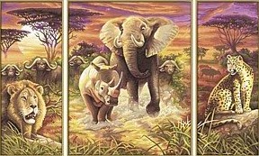 Schipper Malen nach Zahlen - Afrika Die Grossen Fünf (Triptychon)