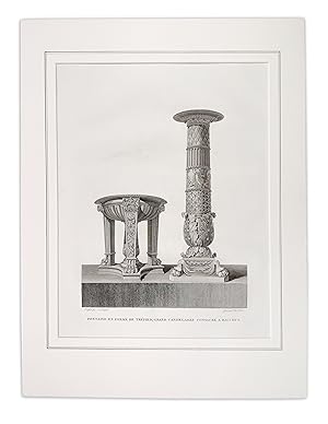 [ETCHING] Fontaine en Forme de Trepied, Grand Candelabre Consacre a Bacchus
