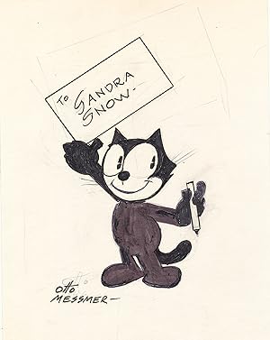Felix the Cat Original Sketch. Fan Drawing Signed