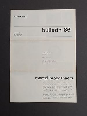 Art & Project Bulletin nr. 66 - Marcel Broodthaers - Rétrospective (octrobre 1963 - mars 1973)