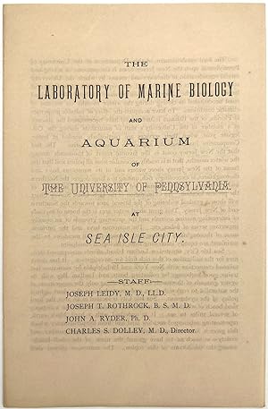 The Laboratory of Marine Biology and Aquarium of the University of Pennsylvania, at Sea Isle City