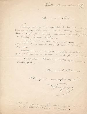 Victor Auguste Jacquelain chimiste lettre autographe signée