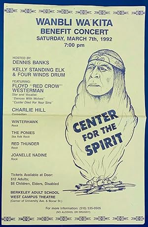 Wanbli Wa'kita Bneefit Concert. Center for the Spirit [poster]