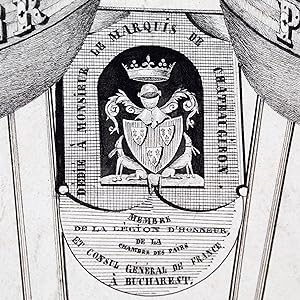 Grand calendrier perpétuel calligraphié aux armes du marquis de Châteaugiron.
