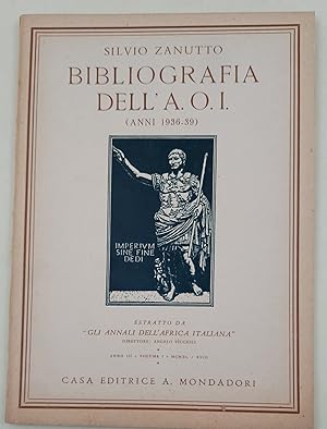 Gli Annali dell'Africa italiana-estratto- Bibliografia dell'A.O.I(anni 1935-39)- Anno III- vol. 1