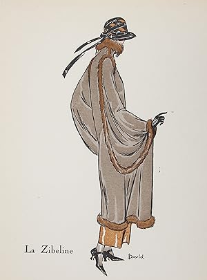 Manteau de suède bordé de zibeline (Croquis N°LV, La Gazette du Bon ton, 1922 n°7)