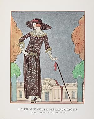 La Promeneuse mélancolique. Robe d'après-midi de Beer (pl.63, La Gazette du Bon ton, 1922 n°8)
